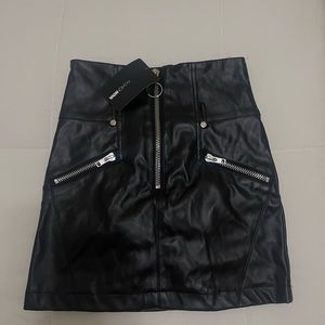 Leather mini skirt